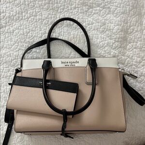 Kate Spade Black and Cream Satchel Set